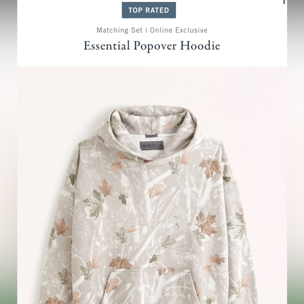 Camo ESSENTIALS Popover Hoodie A&F